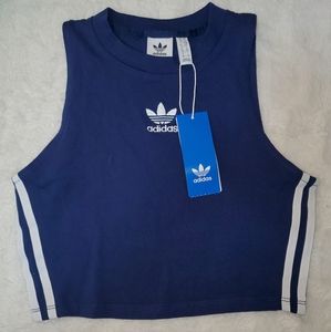 Blue Adidas Muscle Crop Top